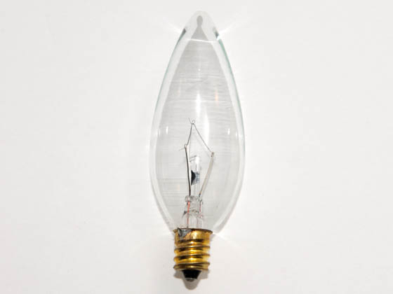 Bulbrite 400025 25CTC/32/3 25W 130V Clear Blunt Tip Decorative Bulb, E12 Base