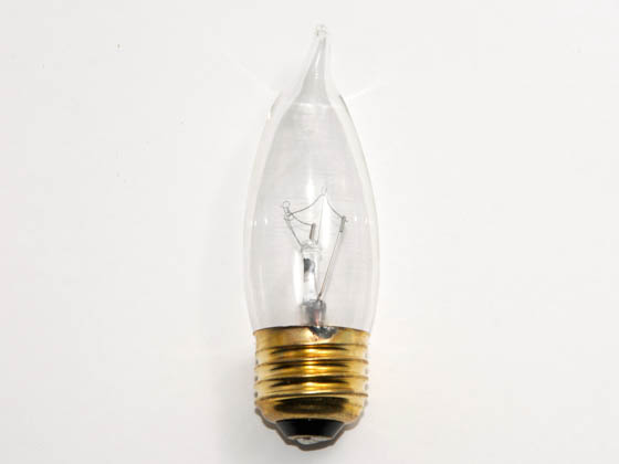Bulbrite 408040 40EFC (130V) 40W 130V Clear Bent Tip Decorative Bulb, E26 Base