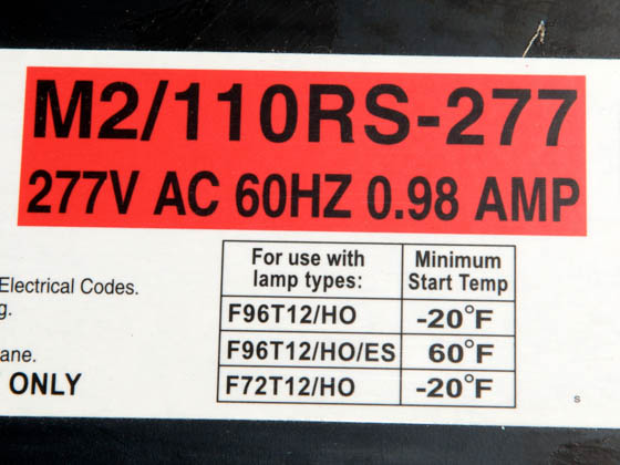 Howard Industries, Inc. M2/110RS-277 277 Volt Two Lamp F96T12 High Output Magnetic Ballast