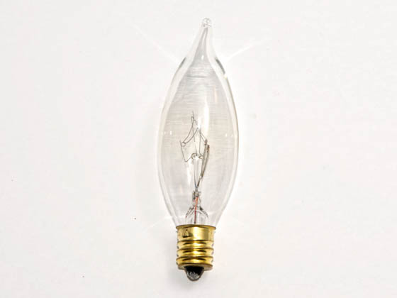 Bulbrite 403115 15CFC/25  (130V) 15W 130V Clear Bent Tip Decorative Bulb, E12 Base