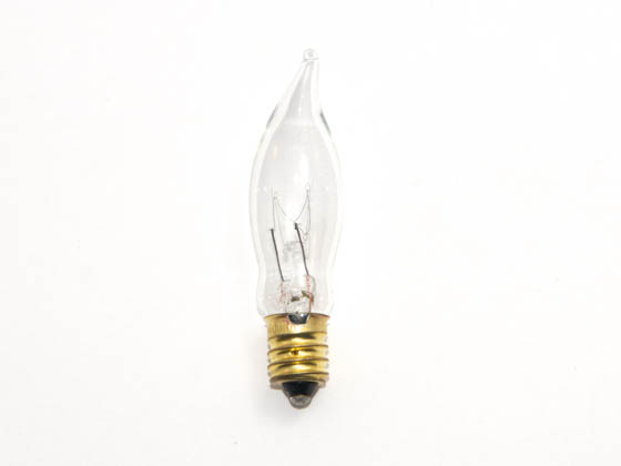 Bulbrite 403307 7.5CFC/15 7.5W 130V Clear Bent Tip Decorative Bulb, E12 Base