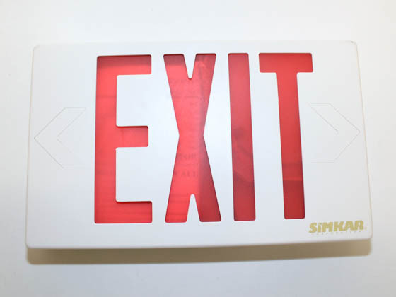 Simkar SK6600012 SLEDBRW LED Exit Sign, Red Lettering, Battery Backup