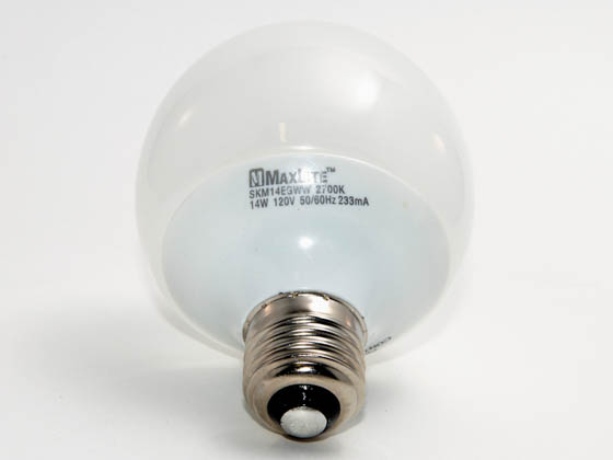 MaxLite M31522 SKM14EG (DISCONTINUED Use 31527) 60 Watt Incandescent Equivalent, 14 Watt, G25 Warm White Compact Fluorescent Medium Base Bulb