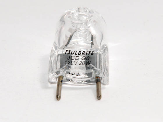 Bulbrite B655021 Q20GY8/120 (GY8 Base) 20W 120V T4 Clear Halogen 8mm Bipin Bulb