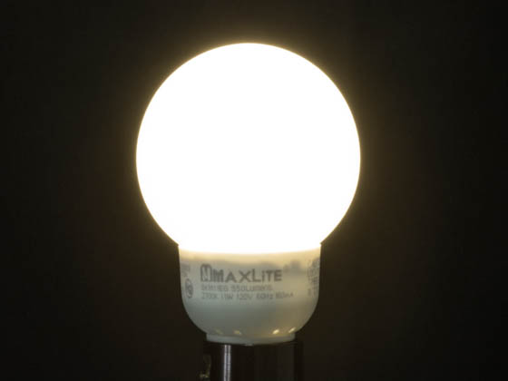 MaxLite M08011 SKM11EGWW Maxlite 11W Warm White Mini-Globe CFL Bulb