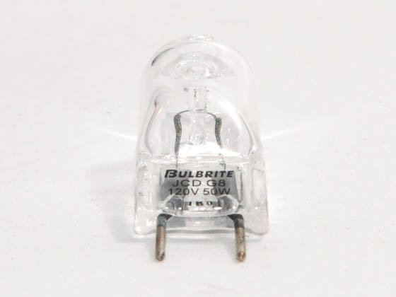 Bulbrite B655050 Q50GY8/120 (GY8 Base) 50W 120V T4 Clear Halogen 8mm Bipin Bulb