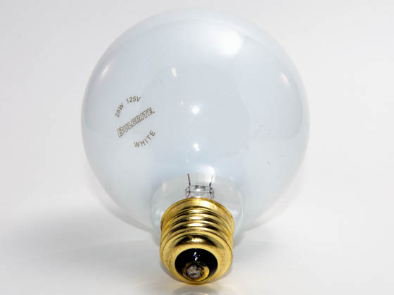 Bulbrite B340025 25G30WH 25W 125V G30 White Globe Bulb, E26 Base