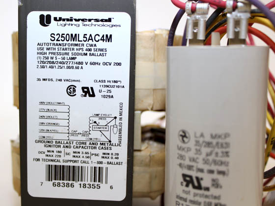 Universal Douglas S250ML5AC4M500K S250ML5AC4M500K (DISC USE S250ML5AC40500K) Universal 250 Watt, 120-277&480 Volt High Pressure Sodium Ballast