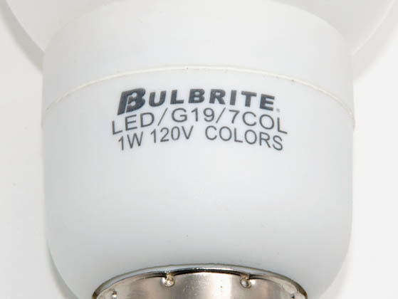 Bulbrite B770190 LED/G19/7COL (Color Changing) 1 Watt, 120 Volt Color Changing LED G19 Bulb