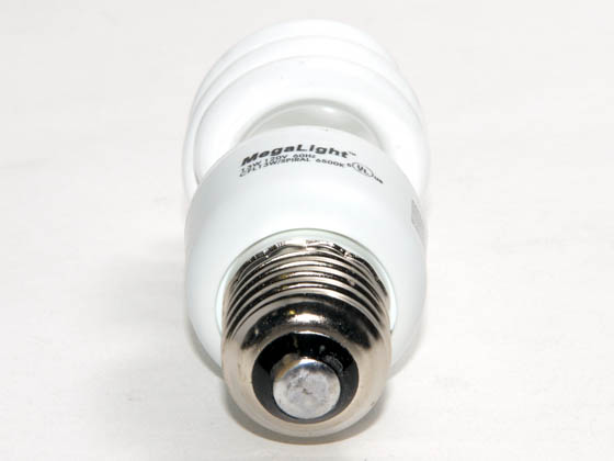 Megalight, Inc. S28013-6500 13W/6500K Spiral 60W Incandescent Equivalent.  13 Watt, 120 Volt Daylight White CFL Bulb