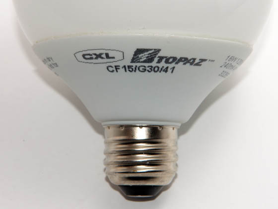 Topaz Lighting CF15/G30/41-33 CF15/G30/41-33 Discontinued 60 Watt Incandescent Equivalent, 16 Watt, G30 Cool White Compact Fluorescent Medium Base Bulb