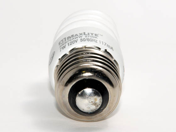 MaxLite M01009 SKS7EAWW 7W Warm White Spiral CFL Bulb, E26 Base