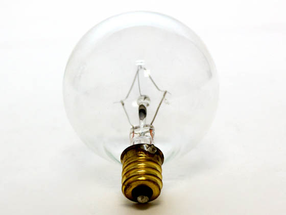 Halco Lighting HAL4002 G16CL25 (25W, 130V, Clear) Halco 25W 130V G16 Clear Globe Bulb, E12 Base