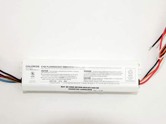 Chloride C700 700 Lumen, One or Two Lamp, 90 Minute Fluorescent Lamp Emergency Ballast