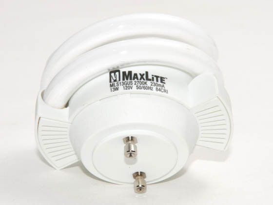MaxLite M11312 MLS13GUSWW GU24 (SquatMax) SHORTER 60 Watt Incandescent Equivalent, 13 Watt, Warm White GU24 Spiral Compact Fluorescent Lamp