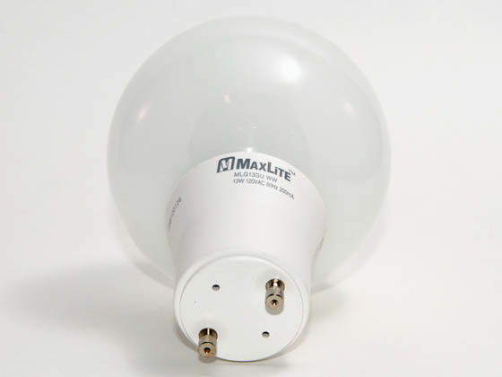 MaxLite M70404 MLG13GUWW G-30 (DISCONTINUED) 60 Watt Incandescent Equivalent, 13 Watt, Warm White GU24 Globe Style Compact Fluorescent Lamp
