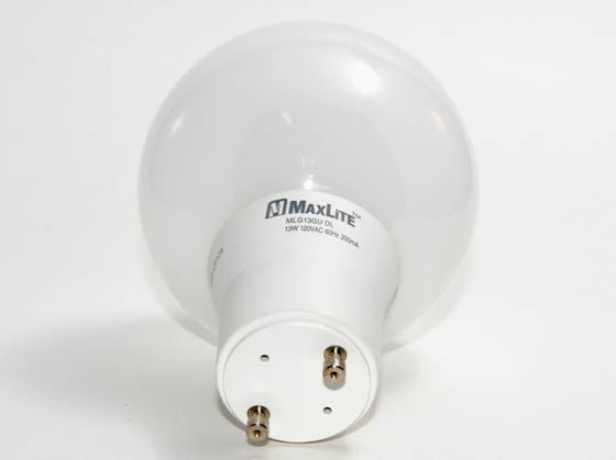 MaxLite M70406 MLG13GUDL G-30 60 Watt Incandescent Equivalent, 13 Watt, Bright White GU24 Globe Style Compact Fluorescent Lamp