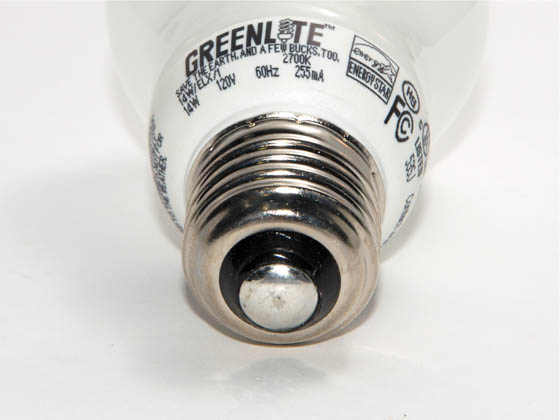 Greenlite Corp. G361172 14W/ELX/1/27K 60 Watt Incandescent Equivalent, 14 Watt, 120 Volt A-Style CFL Bulb