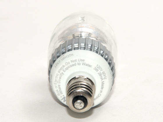 TCP LDCF3WH30K 15W Incandescent Equivalent, 25000 Hour, 3 Watt, 120 Volt Soft White DIMMABLE Flame Tip LED Decorative Bulb.