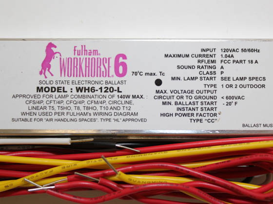 Fulham WH6-120-L WorkHorse 6 Electronic Instant Start Ballast 120V, Long Case