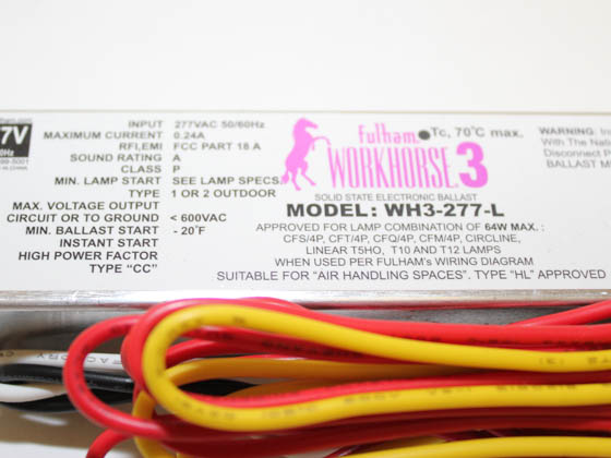 Fulham WH3-277-L WorkHorse 3 Electronic Instant Start Ballast 277V, Long Case