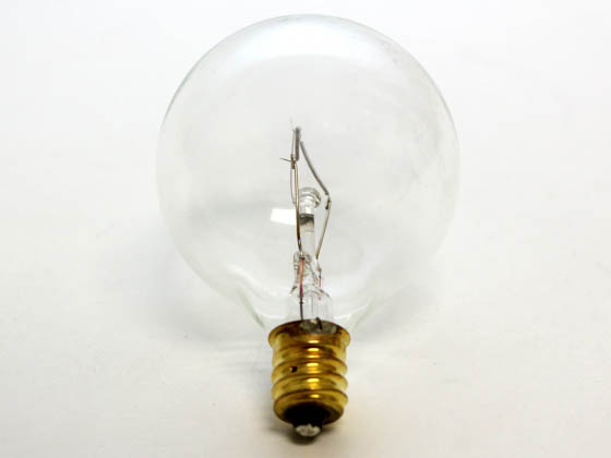 Bulbrite 391160 60G16CL2 60W 120V G16 Clear Globe Bulb, E12 Base
