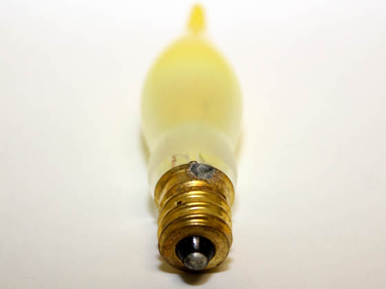 Bulbrite 404317 7.5CFFY/15/3 7.5 Watt, 130 Volt Yellow Bent Tip Decorative Bulb