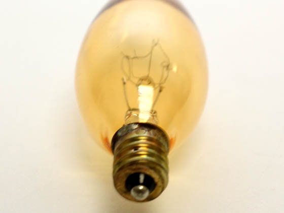 Bulbrite 412015 15CFA/32/3 15W 130V Amber Antique Bent Tip Decorative Bulb, E12 Base