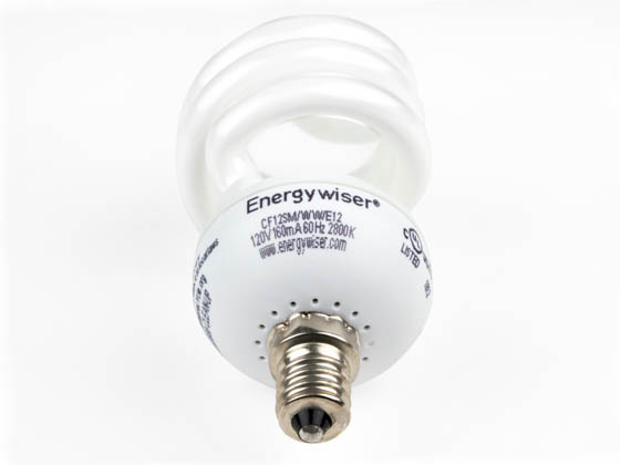 Bulbrite 509012 CF12SM/WW/E12 60 Watt Incandescent Equivalent, 12 Watt, 120 Volt Warm White Spiral CFL Bulb
