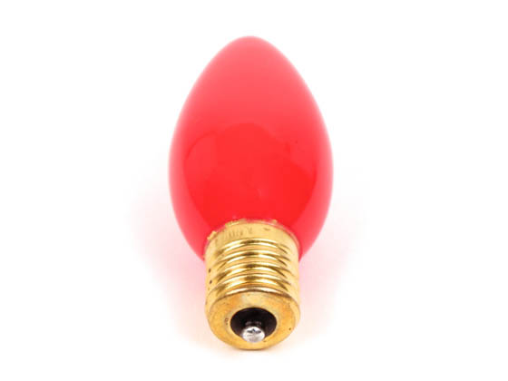 Bulbrite 709709 7C9R 7W 120V C9 Ceramic Red Indicator Bulb, E17 Base