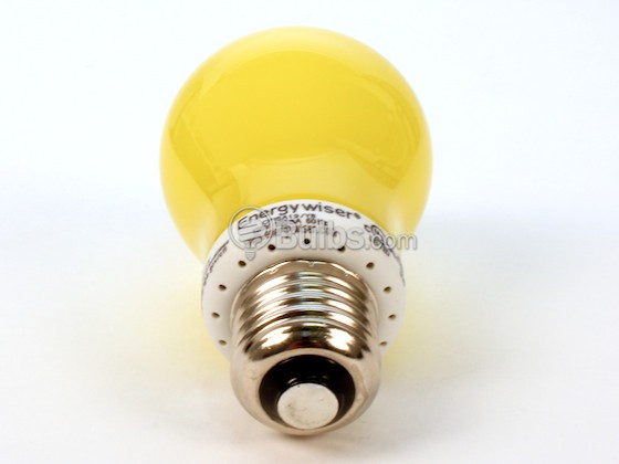 Bulbrite 512516 CF15A19/YB 60 Watt Incandescent Equivalent, 15 Watt, 120 Volt Yellow Bug Lite CFL Bulb