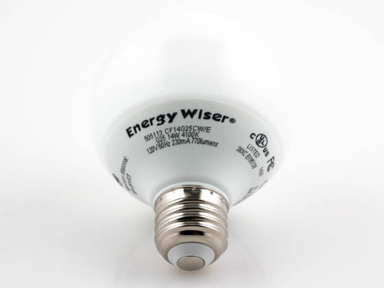 Bulbrite 505113 CF14G25CW/E 14W G25 Cool White CFL Bulb, E26 Base