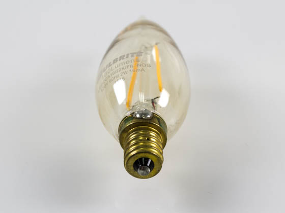 Bulbrite B776503 LED2CA10/22K/FIL-NOS Non Dimmable 2W 2200K Vintage CA10 Filament LED Bulb