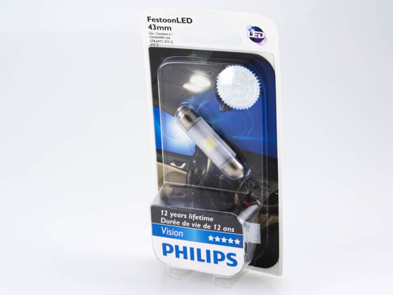 Philips Lighting 43mm LED 128026000KB1 Philips LED 43mm Vision Mini Festoon Interior Auto Bulb