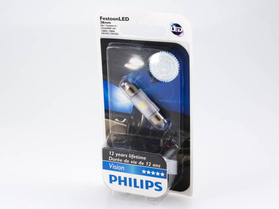 Philips Lighting 38mm LED 128016000KB1 Philips LED 38mm Vision Festoon Interior Auto Bulb