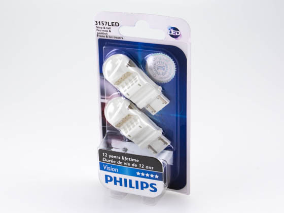 Philips Lighting 3157 LED 12840REDB2 Philips LED 3157 Vision Red Mini Auto Stop, Tail Light
