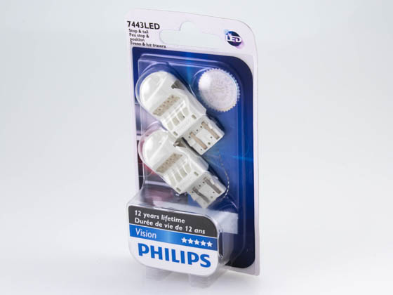 Philips Lighting 7443 LED 12835REDB2 PHILIPS Vision LED 7443 Red Miniature Automotive Stop/Tail Light