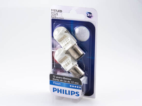 Philips Lighting 1157 LED 12836REDB2 PHILIPS Vision LED 1157 Red Miniature Automotive Stop/Tail Light