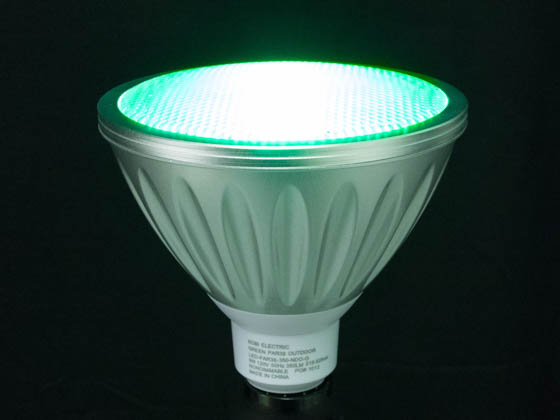 Kobi Electric K7L2 LED-PAR38-350NDO-G Kobi 9 Watt, Non-Dimmable 120 Volt 35 Degree Green PAR38 LED Bulb, Wet Rated