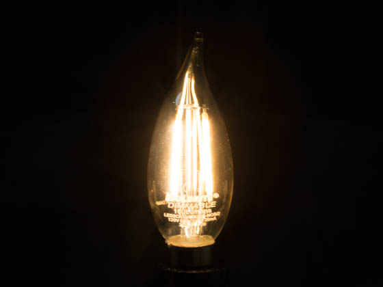 Bulbrite 776603 LED2CA10/22K/FIL-NOS/2 Dimmable 2.5W 2200K Vintage CA10 Filament LED Bulb, Enclosed Fixture Rated