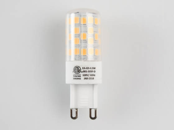 EmeryAllen EA-G9-4.5W-001-309F-D Dimmable 4.5W 120V 3000K 90 CRI T3 LED Bulb, G9 Base, Enclosed Fixture Rated, JA8 Compliant