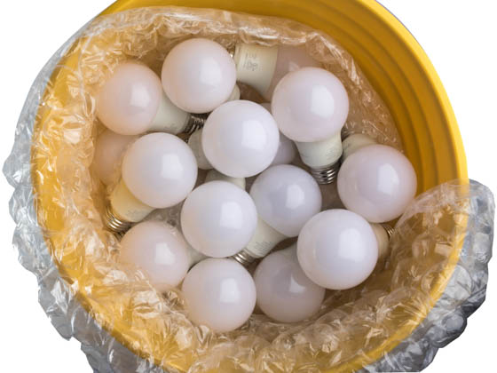 Bulbs.com Bulbs.com LED A19 Bucket LED Contractor Pack. 8.5 Watt Non-Dimmable 2700K A-19 LED Bulb (Pack of 60), Includes Bucket