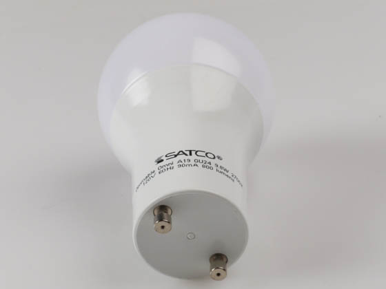 Satco Products, Inc. S29840 9.8A19/OMNI/220/LED/27K/GU24 Satco Dimmable 9.8W 2700K A19 LED Bulb, GU24 Base, Enclosed Fixture Rated