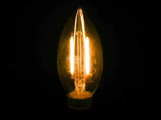 Bulbrite 776855 LED2B11/27K/FIL/E12/3 Dimmable 2.5W 2700K Decorative Filament LED Bulb, Enclosed Fixture Rated