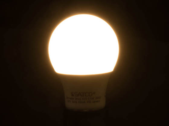 Satco Products, Inc. S9030 5.5A15/LED/2700K/120V Satco Dimmable 5.5W 2700K A15 LED Bulb, Enclosed Fixture Rated
