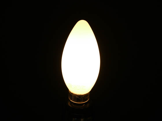 TCP FB11D2524E12SFR92 3W Dimmable B-11 AmberGlow LED 24K Filament Lamp. Frosted Finish, E12 Base