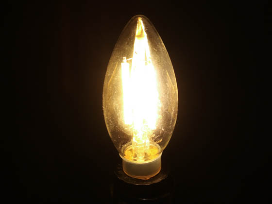 Bulbrite 776738 LED6B11/30K/FIL/3 Dimmable 6.5W 3000K Decorative Filament B-11 LED Bulb, High Lumen Output