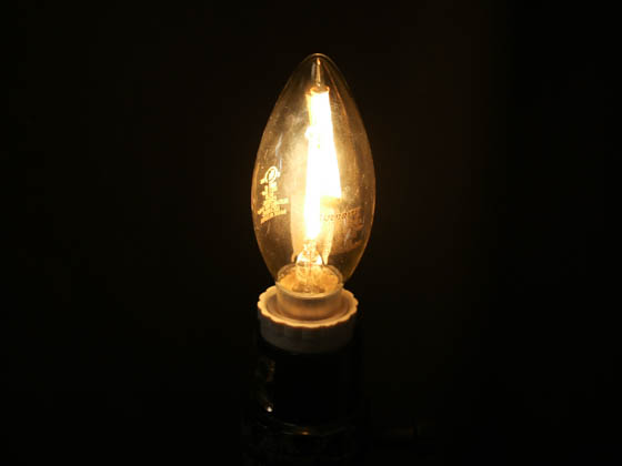 Bulbrite 776938 LED2B11/27K/FIL/4 Dimmable 2.5W 2700K Decorative Filament LED Bulb, Enclosed Fixture Rated