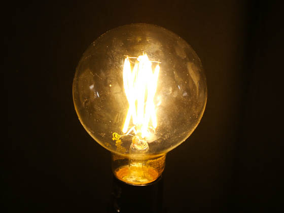 Bulbrite 776219 LED7G25/30K/FIL/D/B/2 Dimmable 7W Clear 3000K G-25 Filament LED Bulb, Enclosed Rated