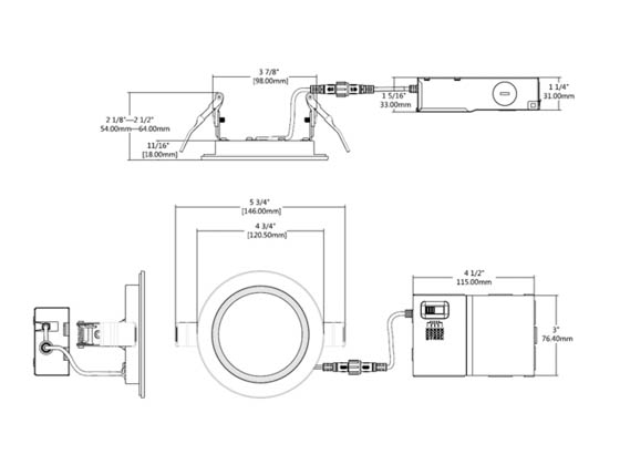 Halco Lighting 89202 FRSDL-4-CS-ST-120V Halco 4" Fire Rated LED Slim Recessed Downlight 11W Color Selectable 90 CRI (IC, Air Right & Wet Location Rated)